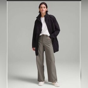 Lululemon NWT City Sleek 5 Pocket High Rise Wide Leg Pant Grey Sage Size 31